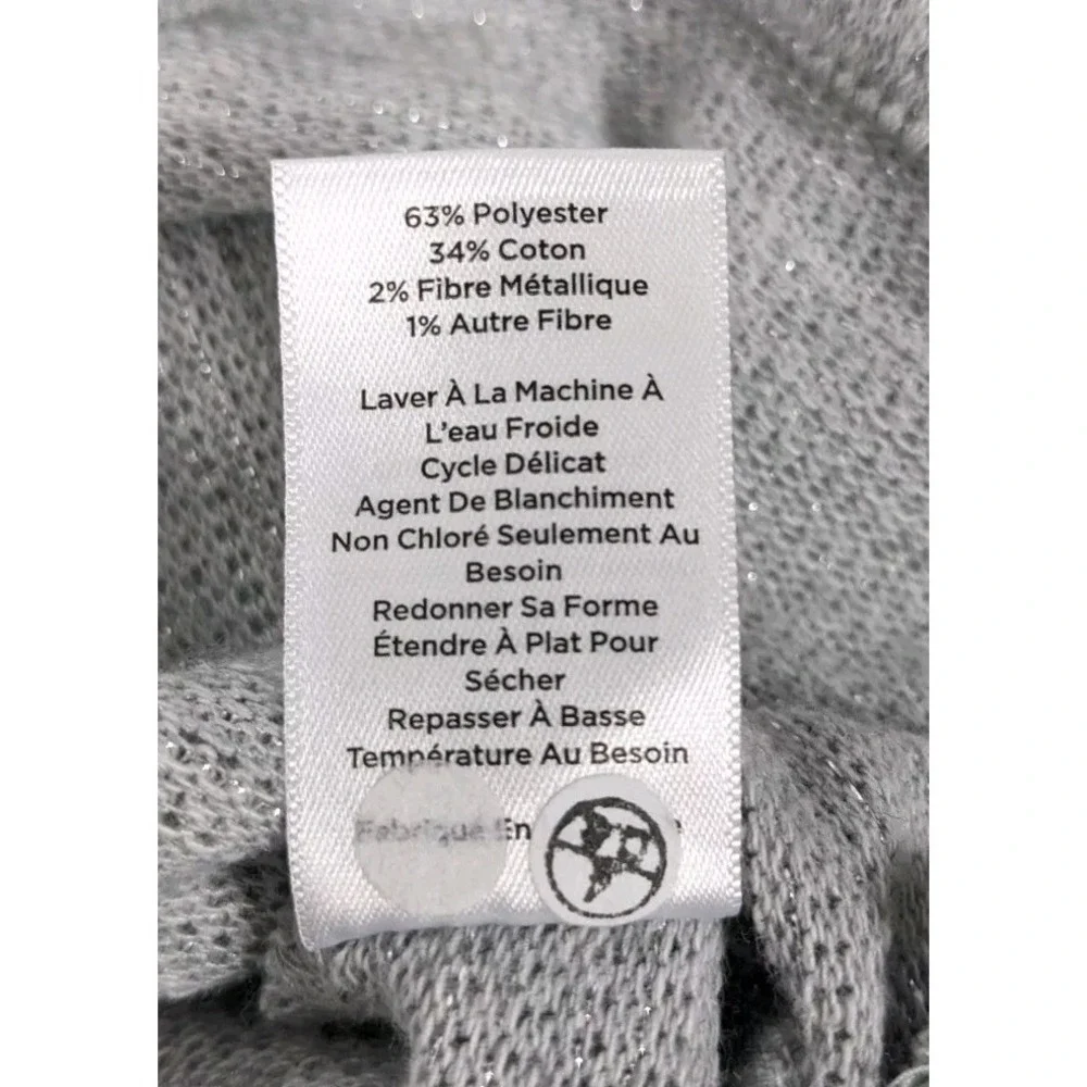 Talbots Women's Petite Gray Sparkle Soft Top Shirt  Knit Sweater L Petite‎ 386